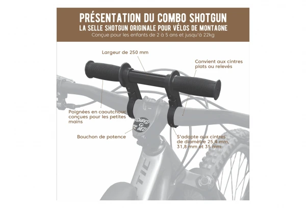Kit Combo VTT Shotgun Selle + Guidon Enfant 5 Kit Combo VTT Shotgun Selle + Guidon Enfant – Image 3