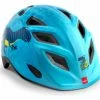 Casque Enfant Met Genio Bleu Dinosaures Brillant